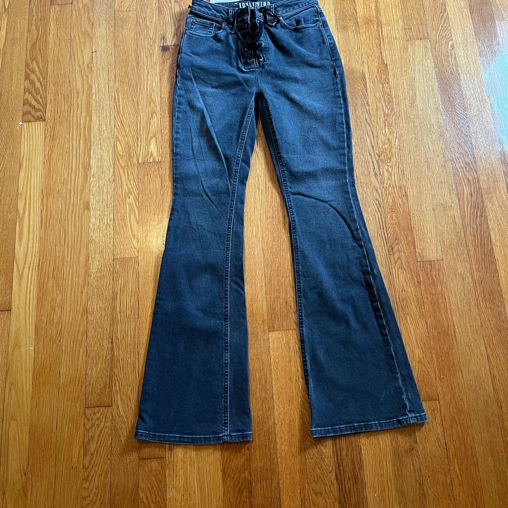 Idyllwind Fueled Miranda Lambert Gypsy High Rise Bootcut Lace Up Jeans 2x32 Read